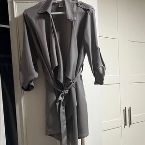 Chic Gray Button-Detail Blouse